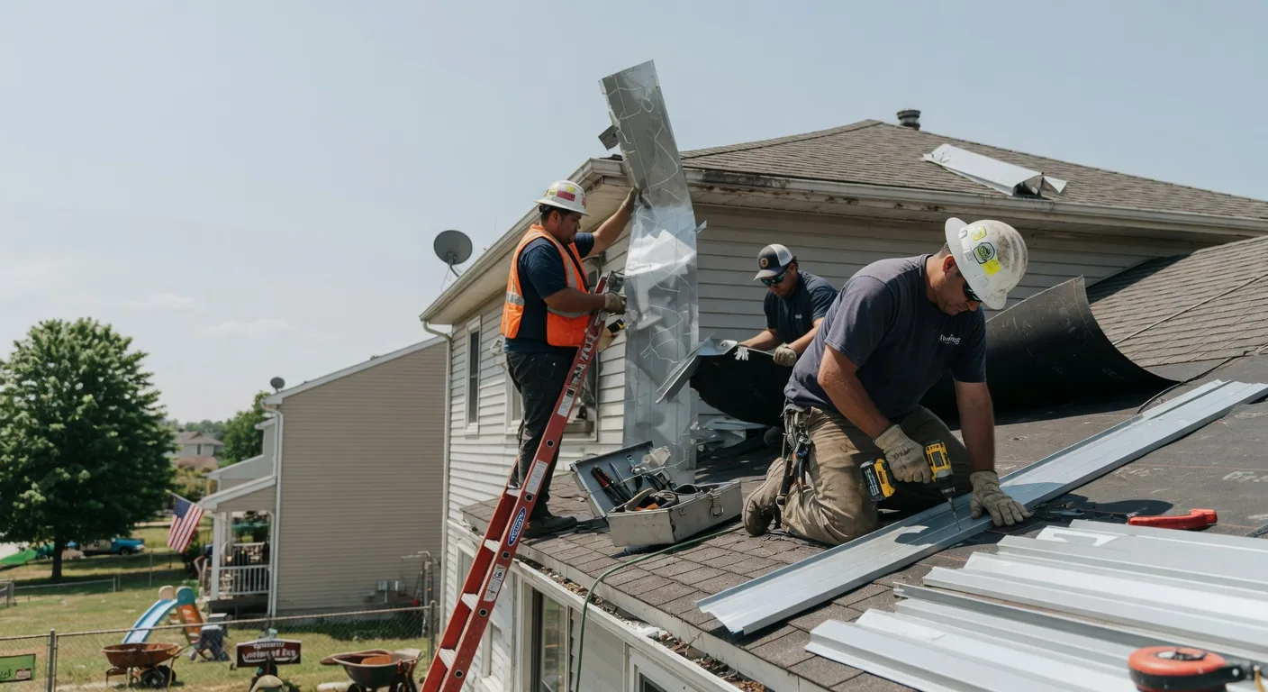 Storm Damage Metal Roof Repair in Montrose, IA